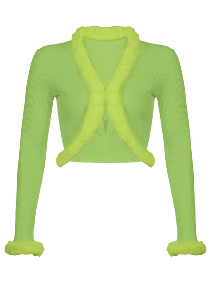 Women Sexy Ribbed Split Lace Up V Neck Feather Sleeve Shirt-xinru