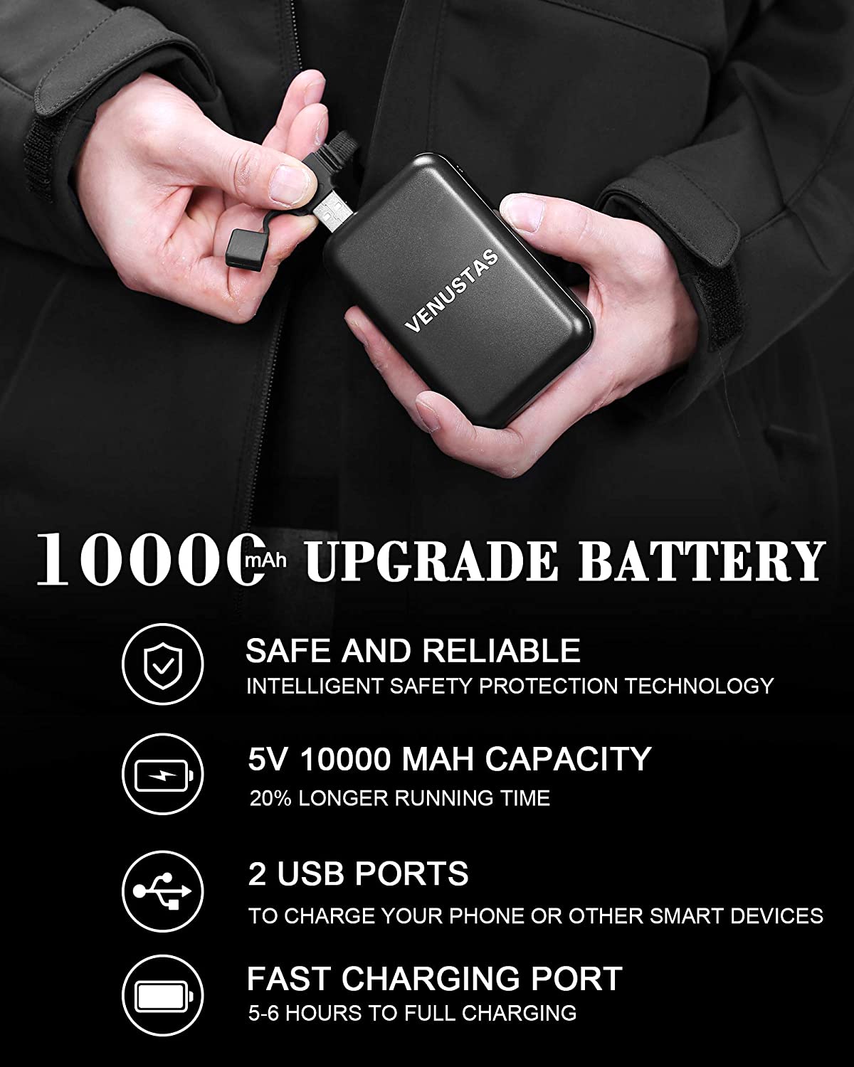 Men's 3-in-1 Heated Jacket with Battery Pack 5V-xinru shop