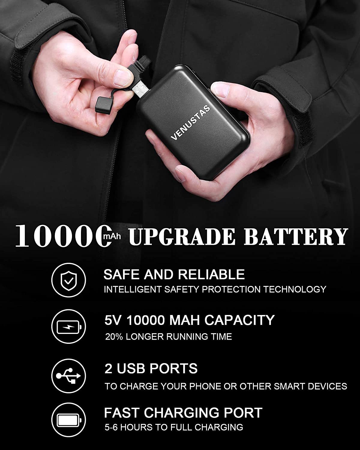 Men's 3-in-1 Heated Jacket with Battery Pack 5V-xinru shop