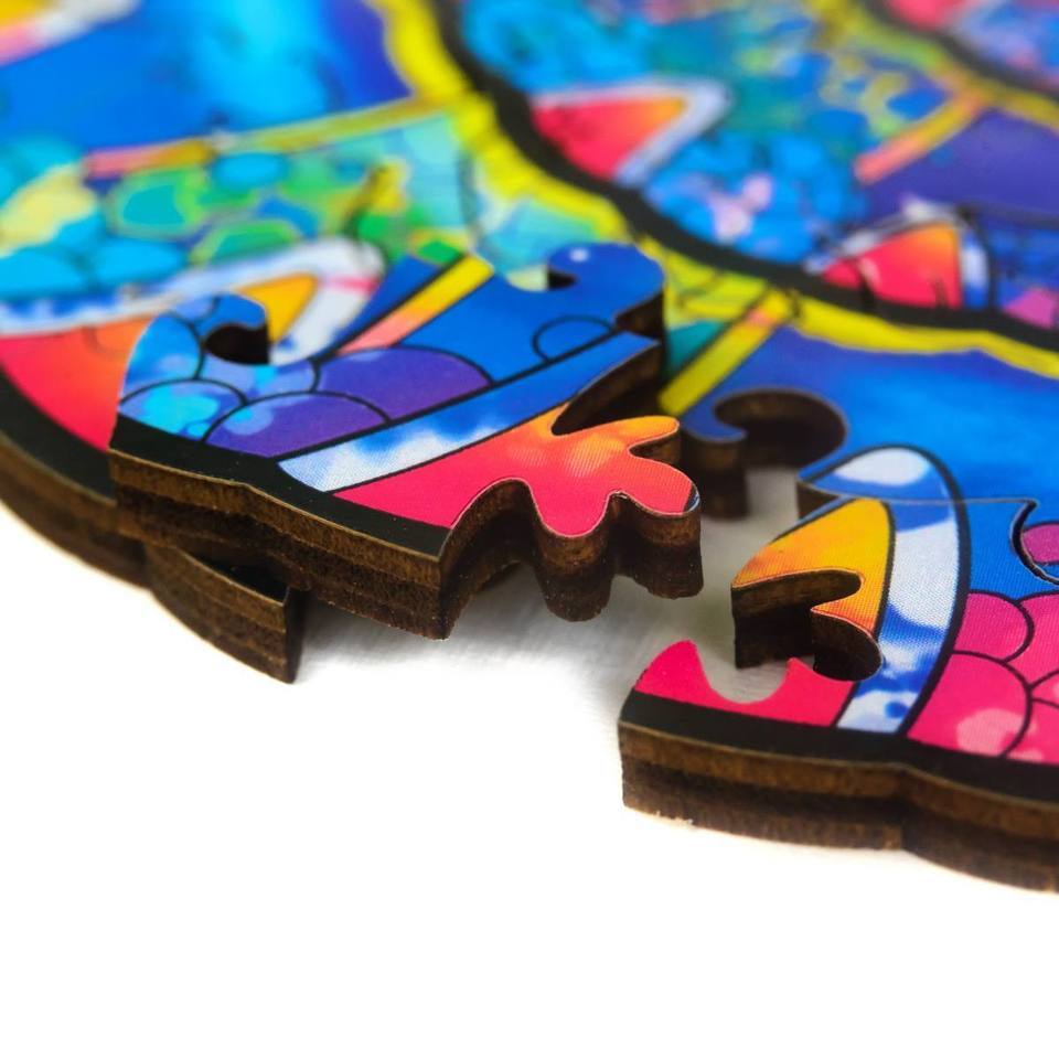 Rainbow Chameleon Wooden Jigsaw Puzzle With Box-xinru