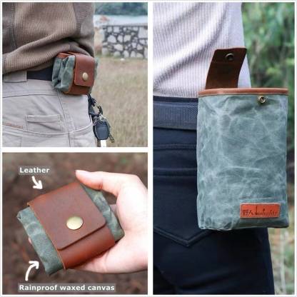 Cowhide Leather Waterproof Waxed Canvas Foraging Bag-xinru shop