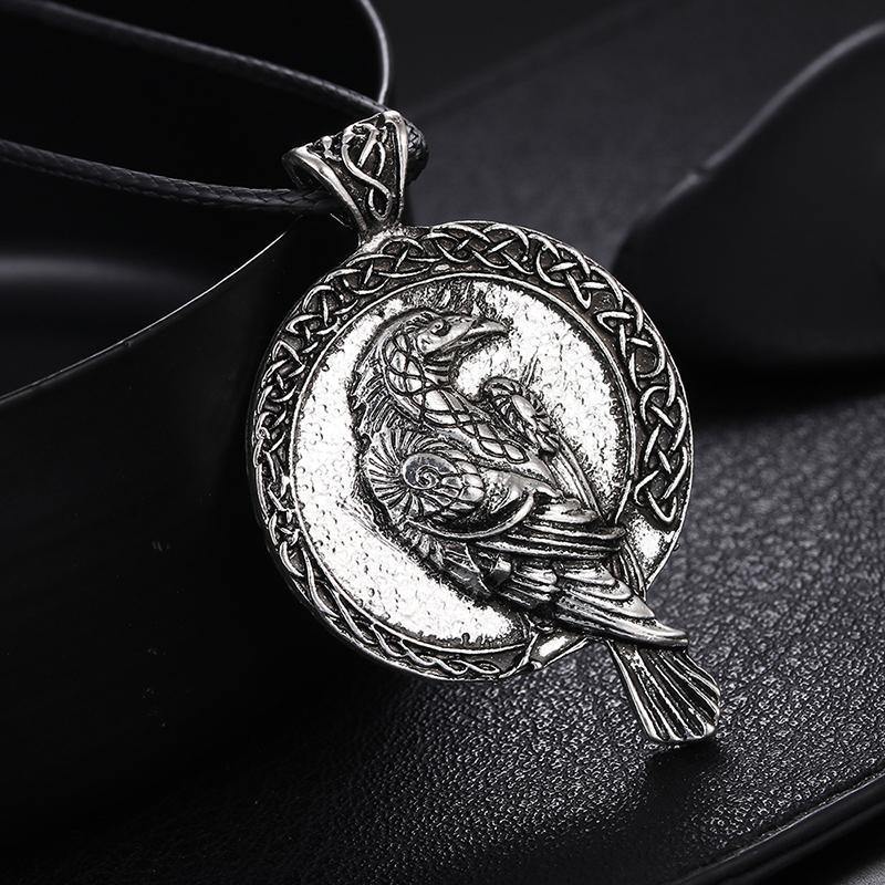 Odin Crow Amulet Viking Necklace Accessories-xinru