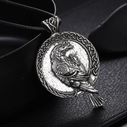 Odin Crow Amulet Viking Necklace Accessories-xinru
