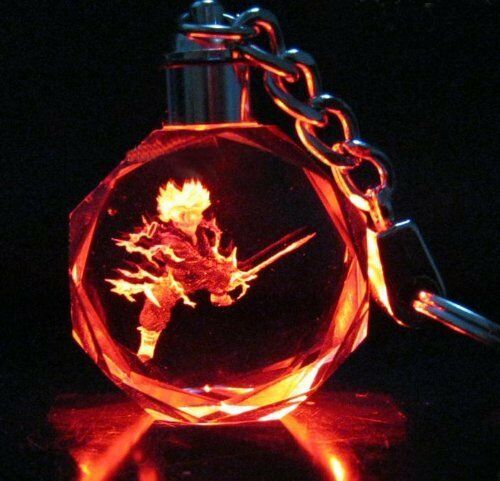 Dragon Ball Crystal Key Ring Car Keychains LED Pendant Shiny Prop Gift-xinru