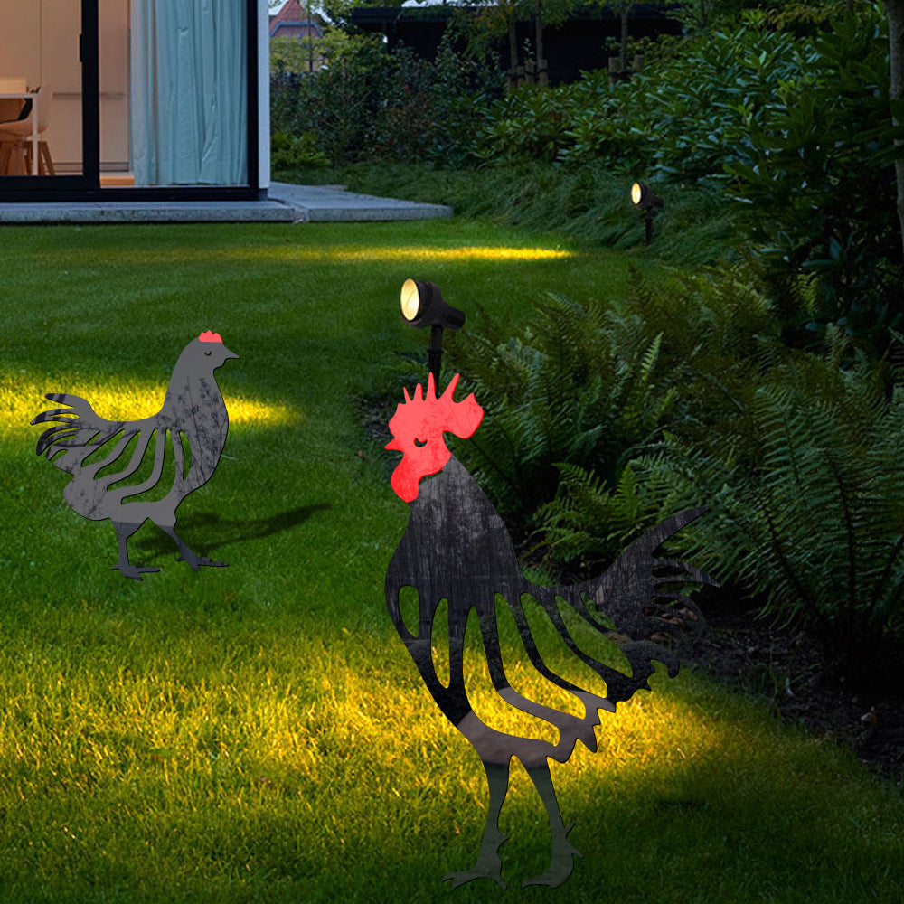 Rooster Shape Outdoor Garden Lawn Stake-xinru