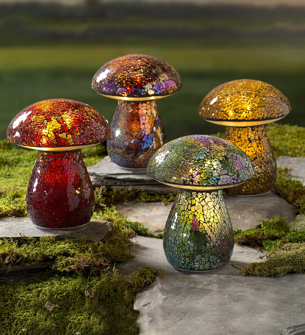 Glass Mosaic Mushroom Lawn Ornament-xinru