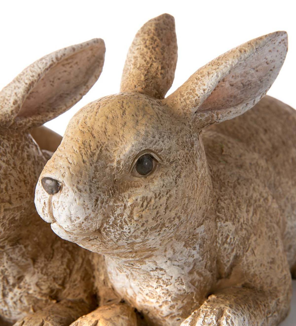 Indoor Rabbit Triplets Decorative Resin Planter-xinru