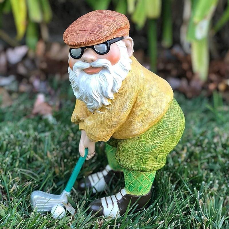 Outdoor Gnome Ornaments Golf Dwarf Resin Decors For Garden-xinru