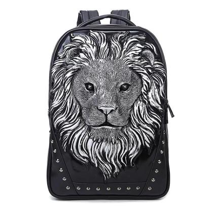 3D Lion King of the Jungle Leather Backpack-xinru shop