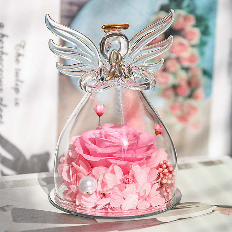 Mother's Day Gifts Led Angel Figurines With Pretty Rose-xinru