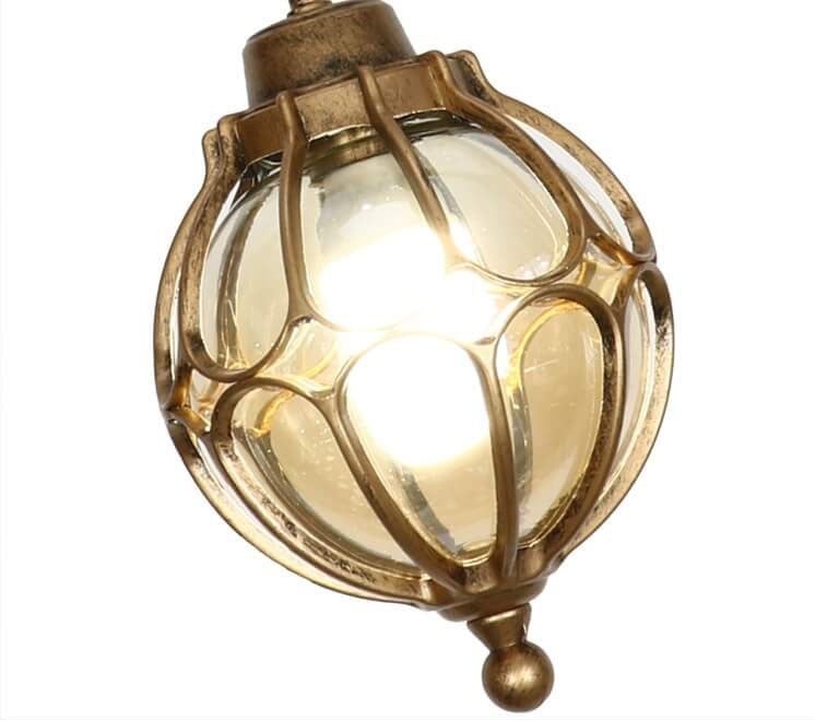 European Retro Spherical 1-Light Outdoor Waterproof Pendant Light-xinru