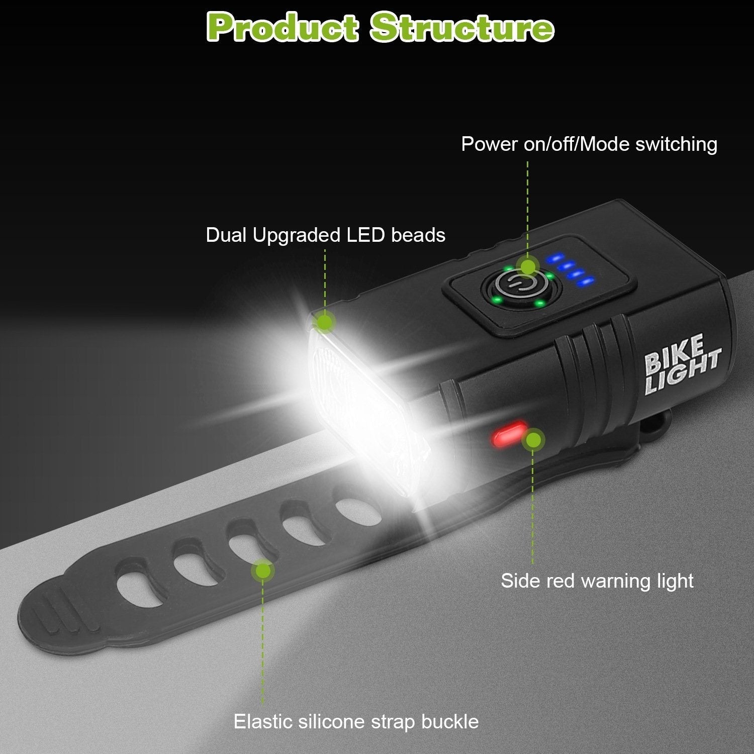 Bike Front Light Rechargeable Handlebar Head Light-xinru