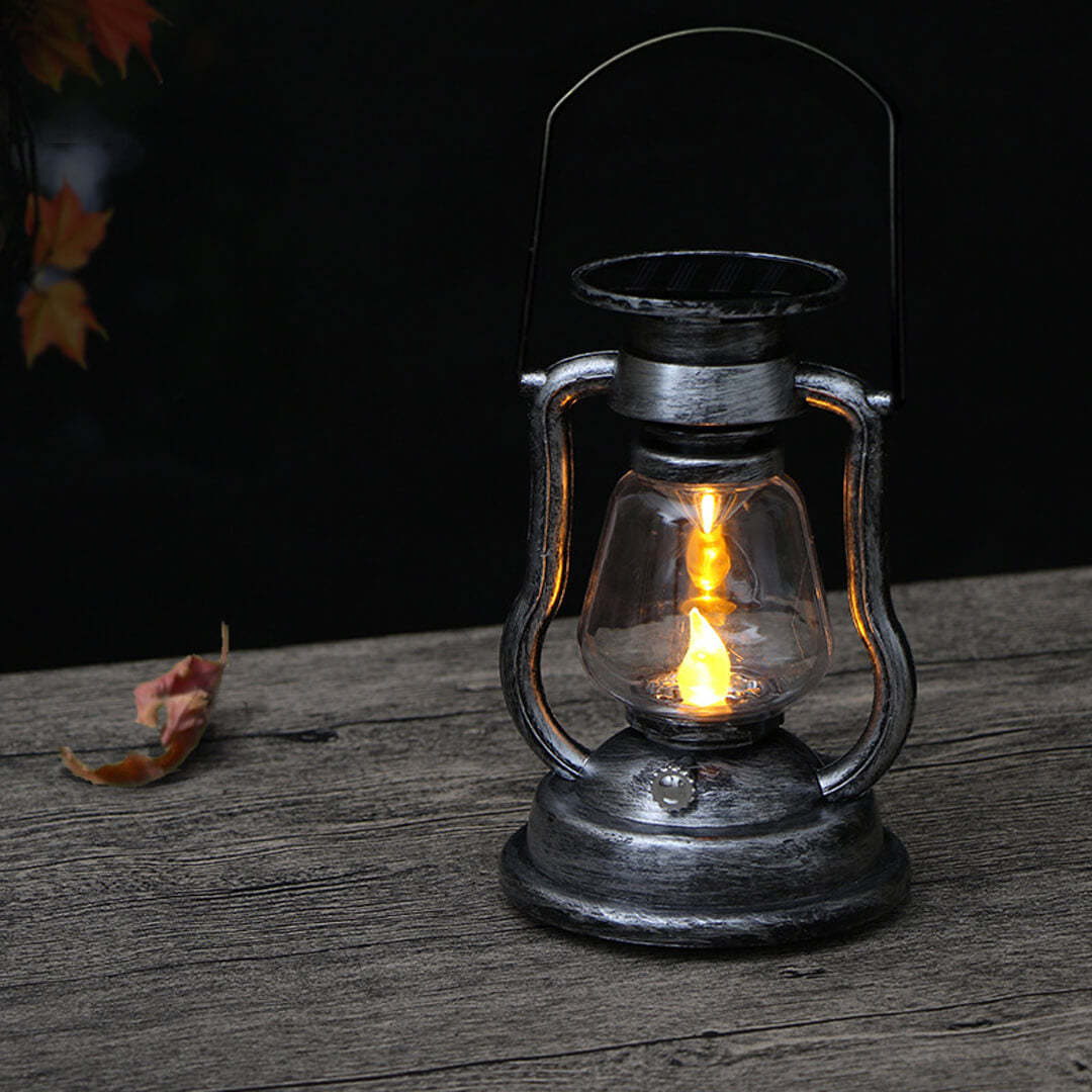 Vintage Wall Light Solar Power Rechargeable Yellow LED Light-xinru