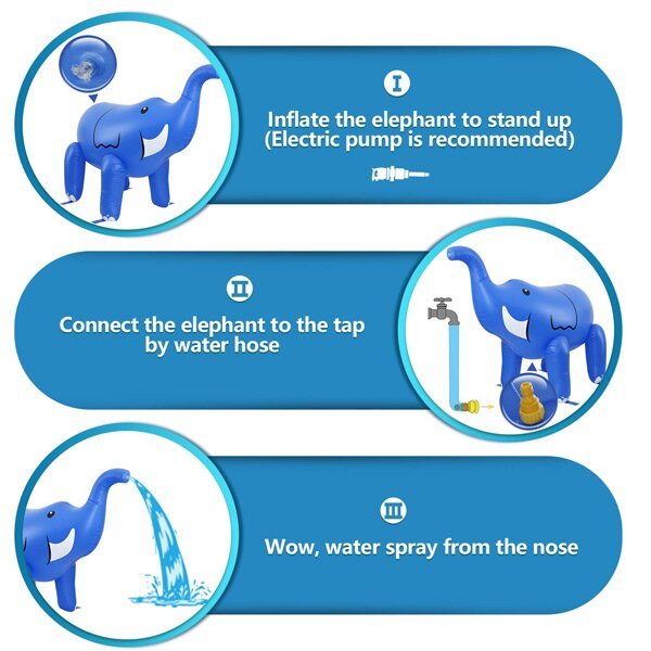 Giant Elephant Inflatable Sprinkler Kids Summer Swimming Party Toy-xinru