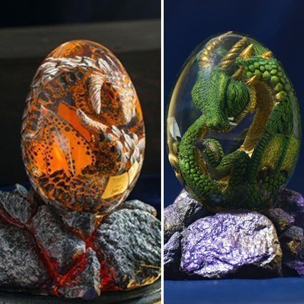 Baby Dragon Lava Dragon Egg Resin Statue Dinosaur Egg-xinru