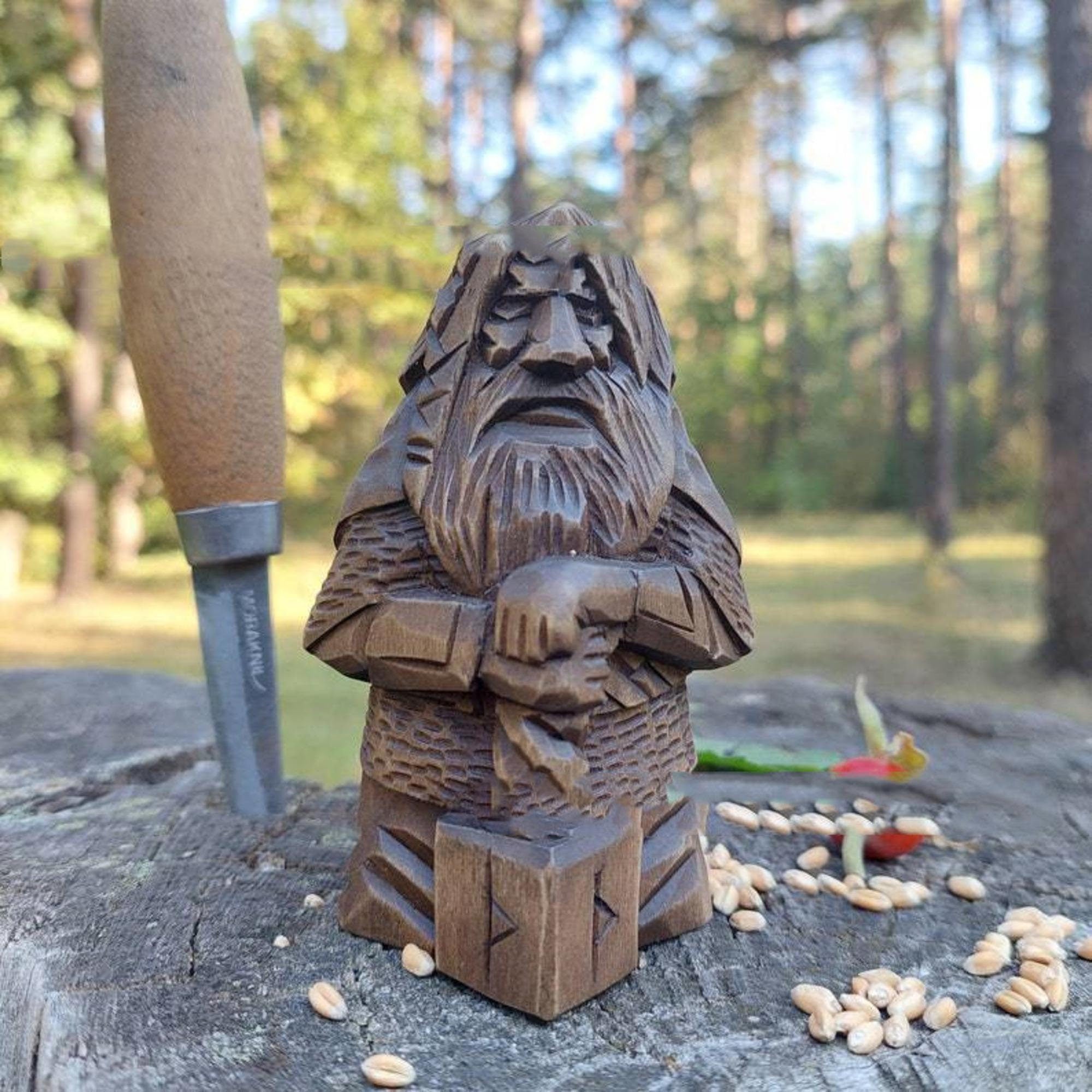 Nordic Pagan Odin Thor Viking Tyre Garden Statue D鑼卌or Nordic Art Figurine And Sculpture-xinru