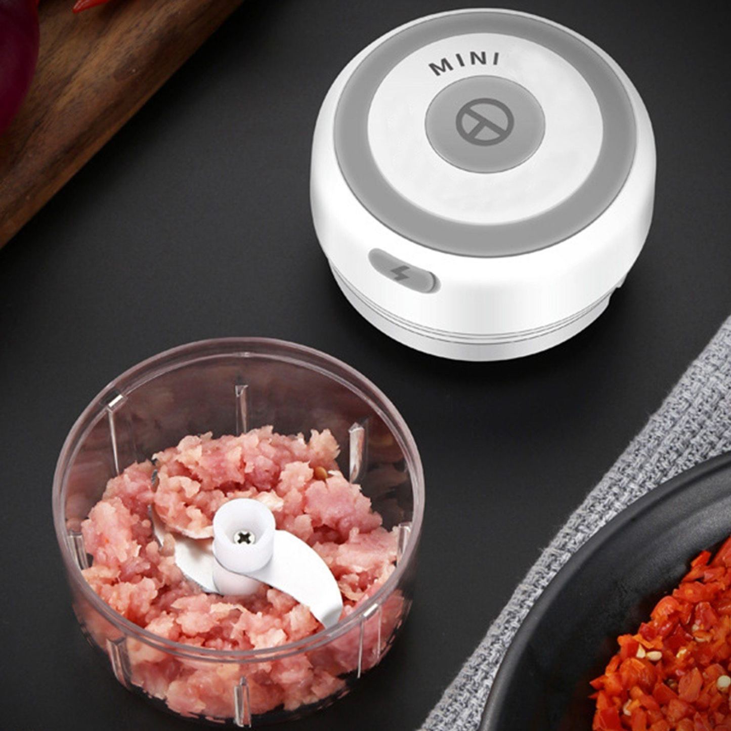 Portable Stainless Steel Wireless Electric Vegetable Cutter-xinru