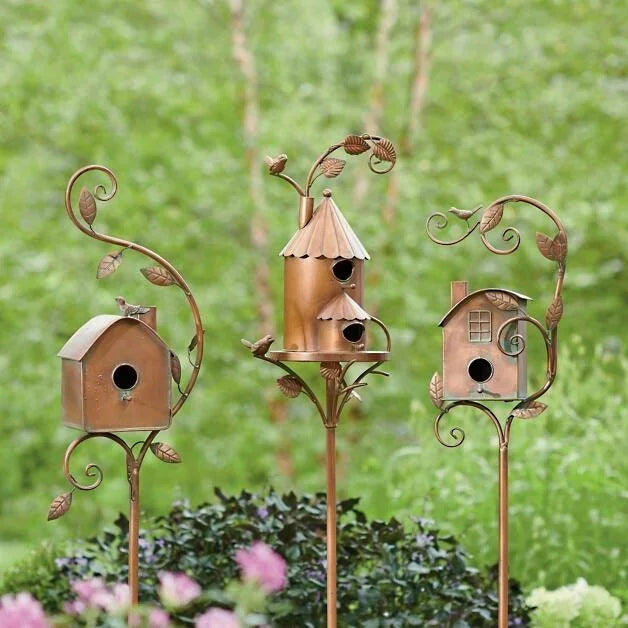 Metal Birdhouse Garden Stakes-xinru