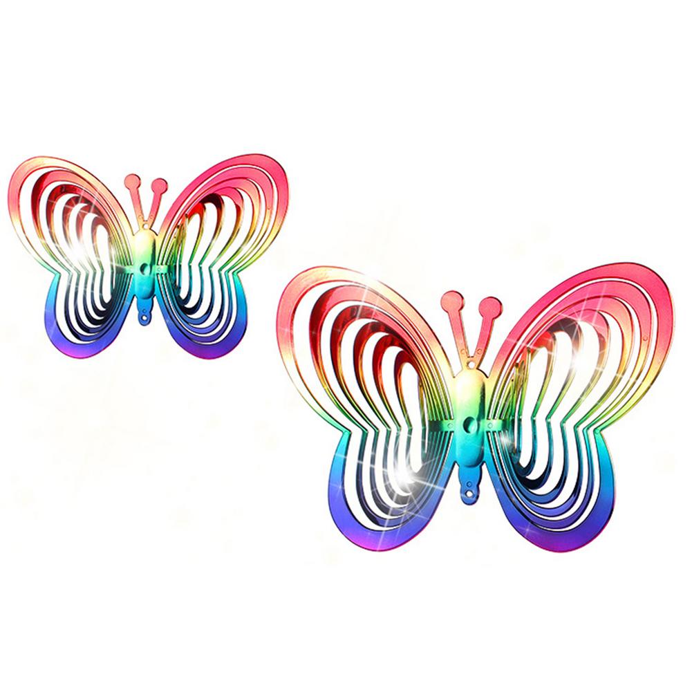 Reflective Windmill Decor Butterfly Wind Chimes Metal Wind Spinner-xinru