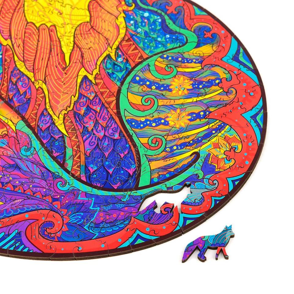 Unique Alluring Fox Wooden Puzzle Jigsaw With Box-xinru