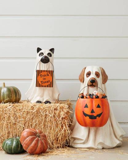 Outdoor Life-Size Ghost Dog Candy Bowl-xinru