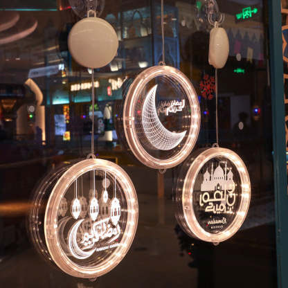 Eid Ramadan Moon Castle LED Decorative Windows Light-xinru