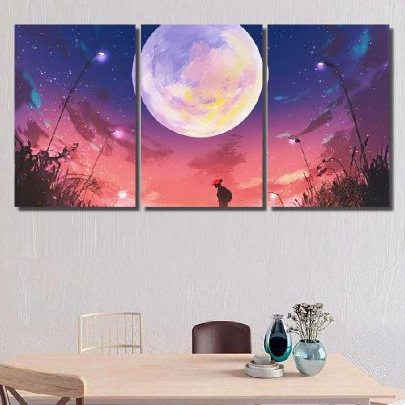 Young Woman Dog Beautiful Night Huge-xinru shop