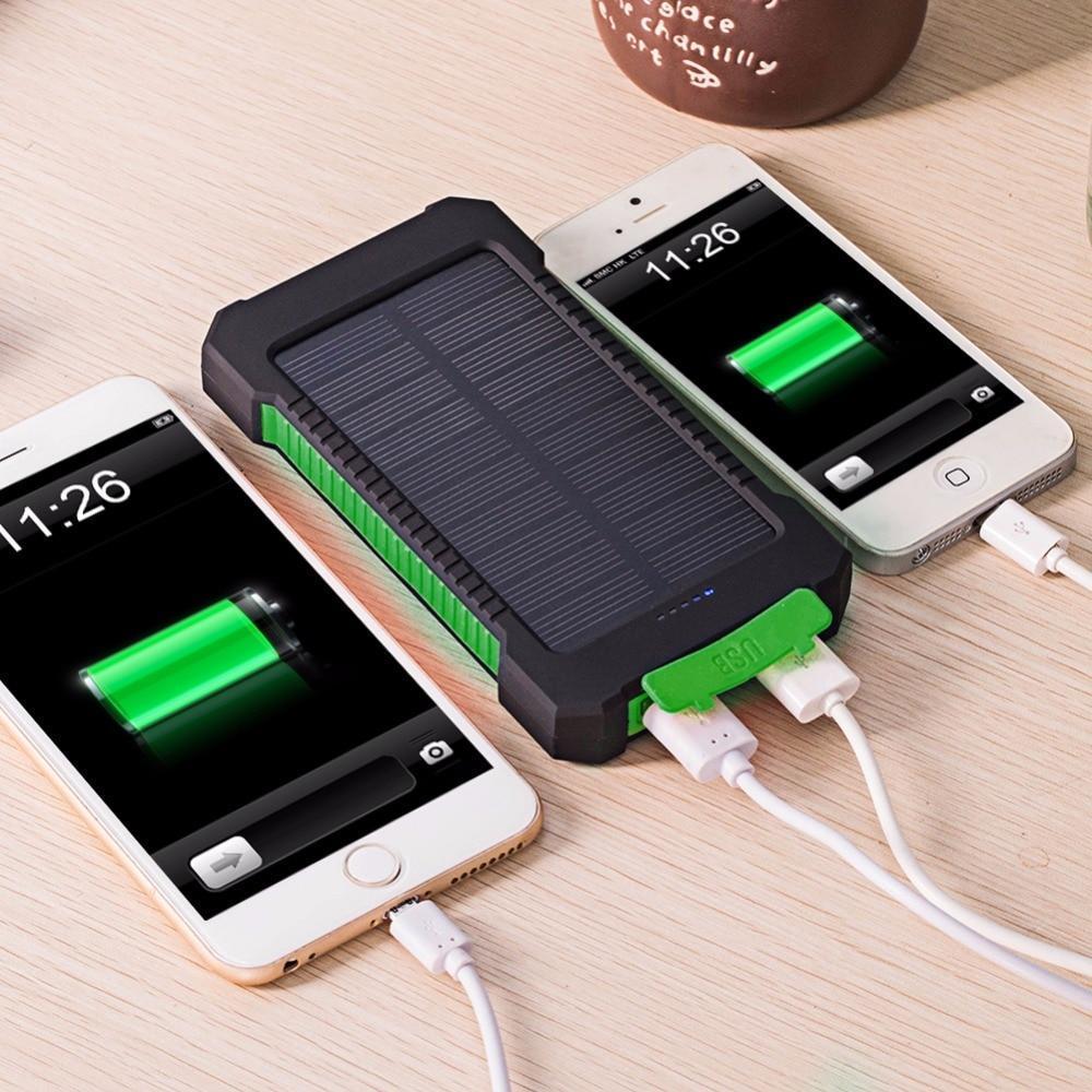 20000mAh Dual-USB Waterproof Solar Portable  Compass Battery Charger-xinru