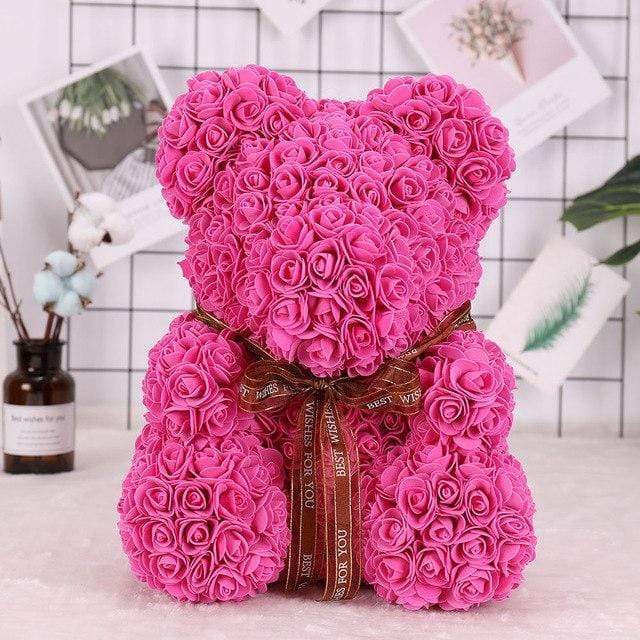 Luxury Rose Bear With Gift Box 25cm-xinru shop