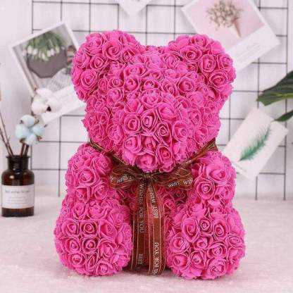 Luxury Rose Bear With Gift Box 25cm-xinru shop