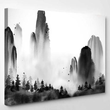 Wild Forest Trees High Mountains Fog-xinru shop