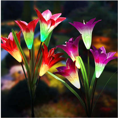 Outdoor Solar Lily Multicolor Variation LED Light-xinru