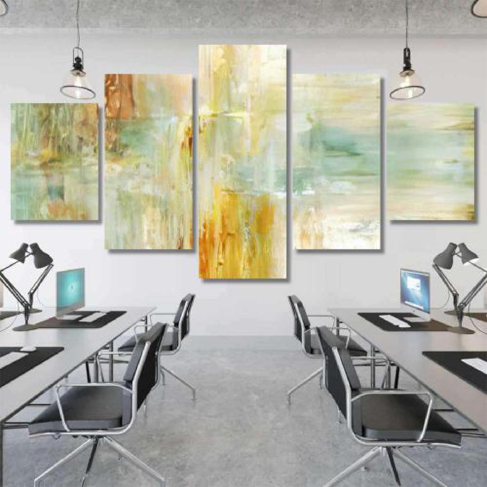 Beige Green Abstract Art Painting-xinru shop