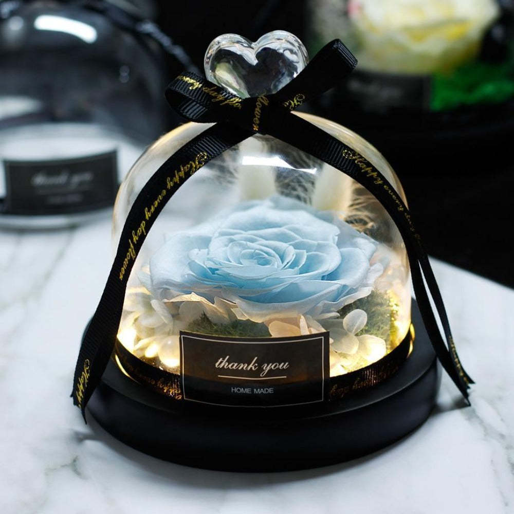 Mother's Day Gift Immortal Enchanted Rose Glass Heart Dome-xinru