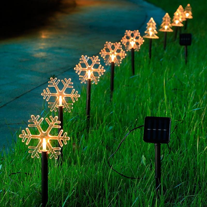 Solar Light Star Snowflake Christmas Tree Garden Light Decoration Lawn Lamp  Waterproof Outdoor-xinru shop