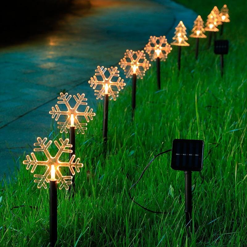Solar Light Star Snowflake Christmas Tree Garden Light Decoration Lawn Lamp  Waterproof Outdoor-xinru shop