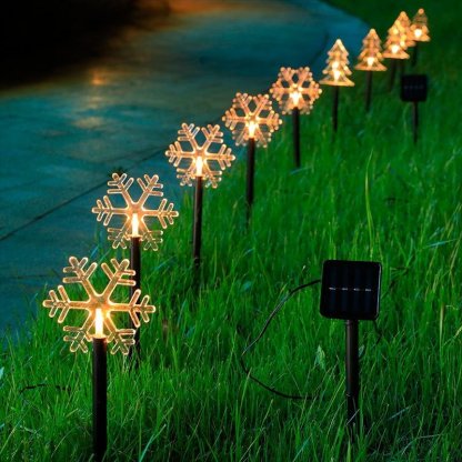 Solar Light Star Snowflake Christmas Tree Garden Light Decoration Lawn Lamp  Waterproof Outdoor-xinru shop