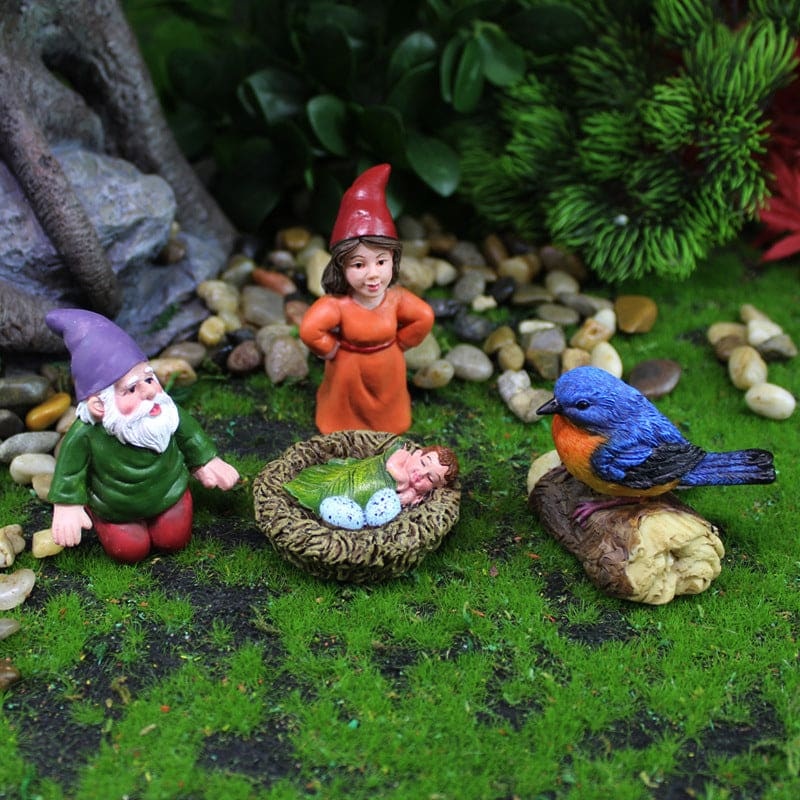 Garden Miniature Landscape Gnome Family Statue-xinru