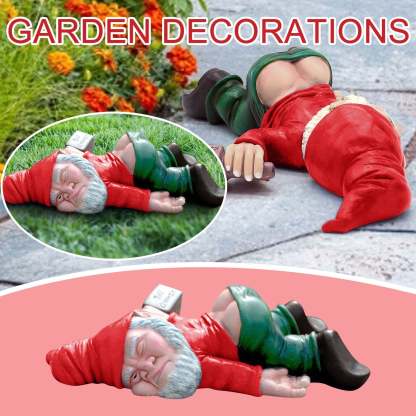 Creative Funny Drunk Dwarf Outdoor Garden Statue Decoration-xinru
