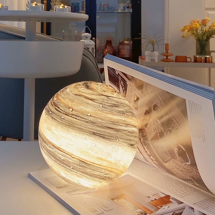 Glass Dome Lamp Sphere Round Ball Planet Moon Night Light-xinru