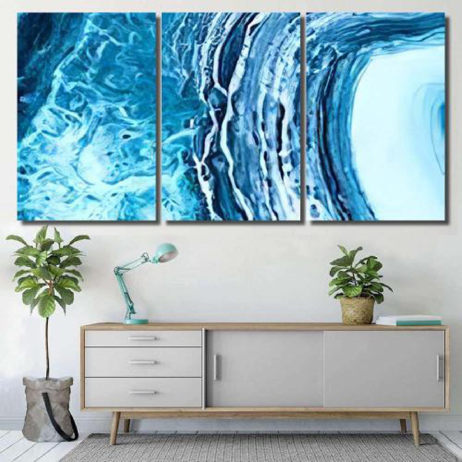Blue Creative Abstract Hand Painted-xinru shop