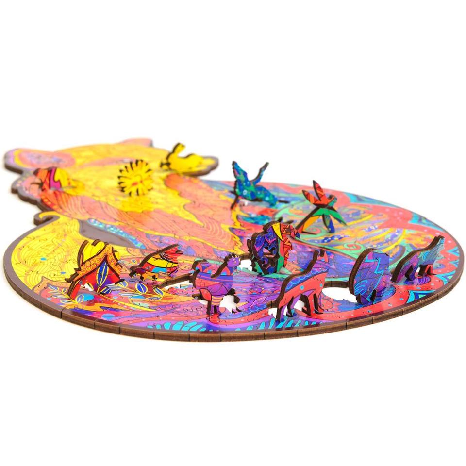 Unique Alluring Fox Wooden Puzzle Jigsaw With Box-xinru