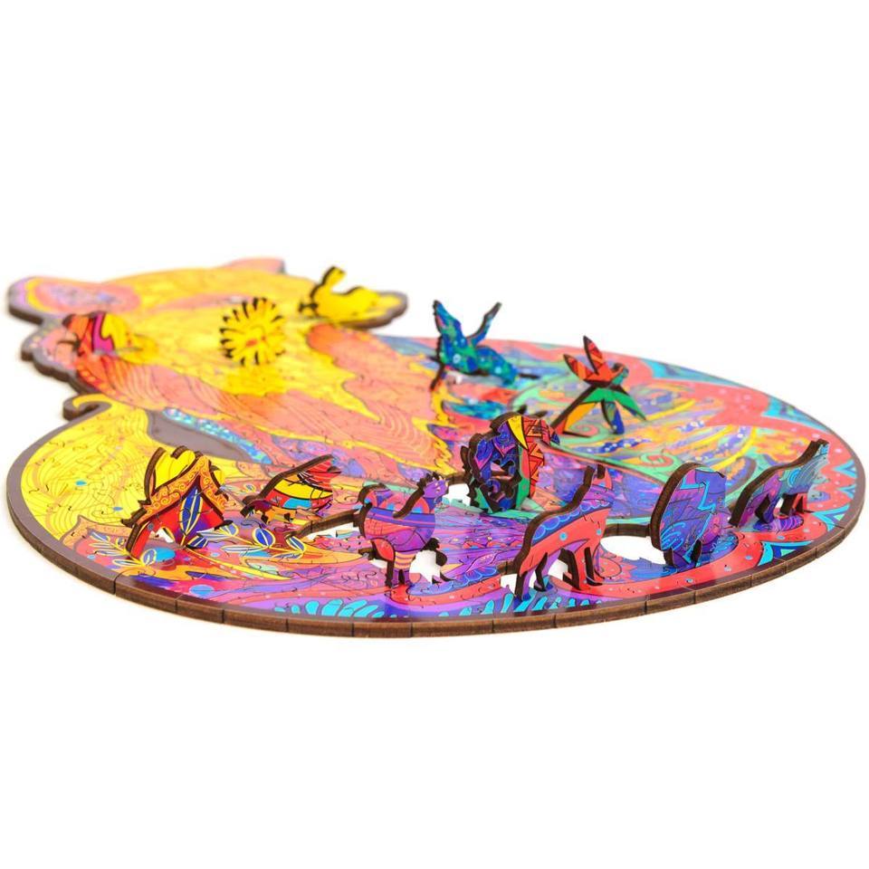 Unique Alluring Fox Wooden Puzzle Jigsaw With Box-xinru