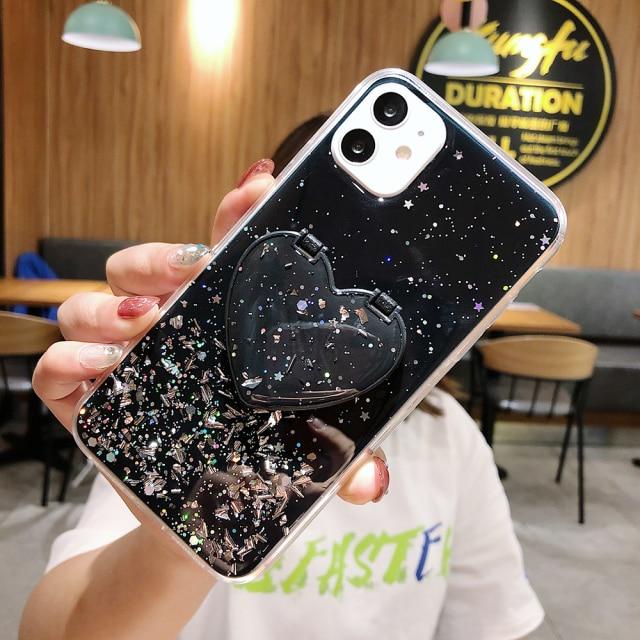 Heart Mirror Sequins Case-xinru