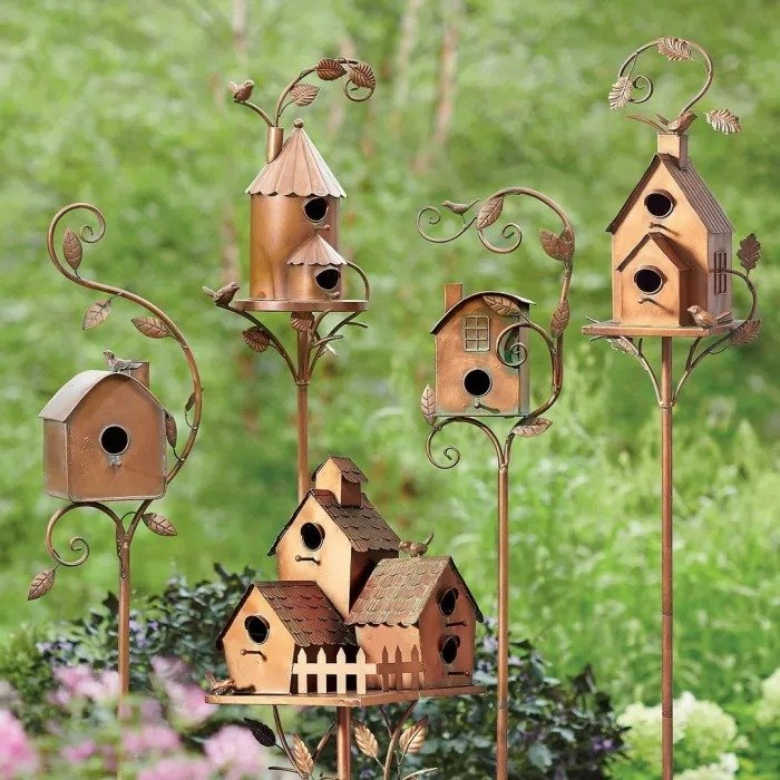 Metal Birdhouse Garden Stakes-xinru