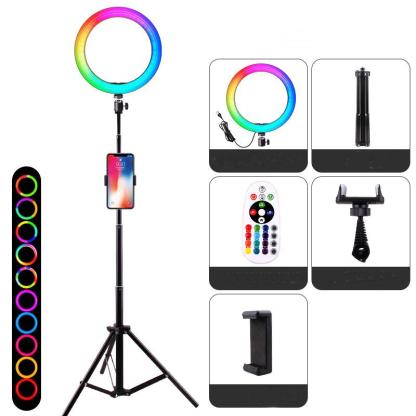 10" RGB Ring Light Ttripod 26 Colors Selfie Ring Light with Stand-xinru