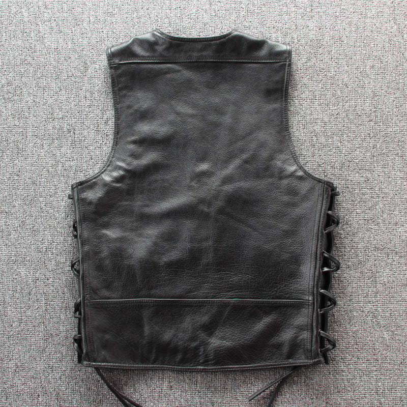 Motorcycle Chain Leather Vest-xinru shop
