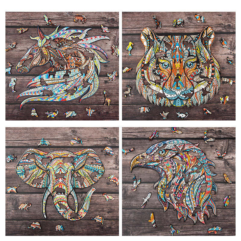 Wooden Animal Irregular Shaped Puzzles For Adults-xinru