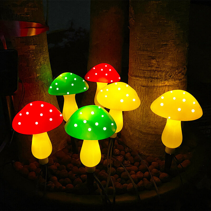 Solar Waterproof Mushroom Shaped String Lights Lawn Decorative-xinru
