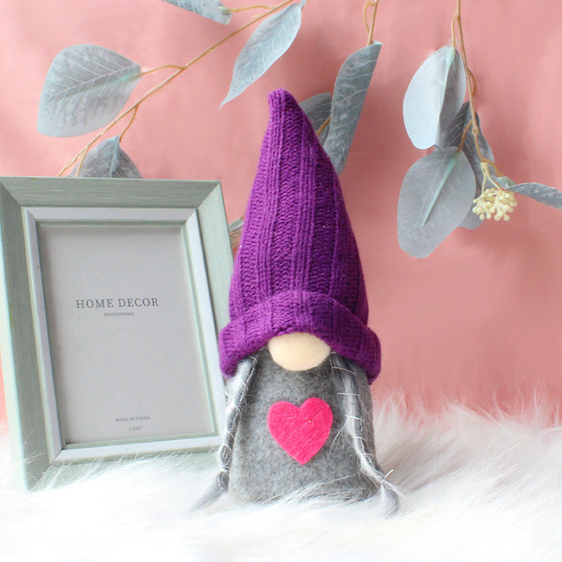 Purple Knitted Hat Mother's Day Gnome-xinru